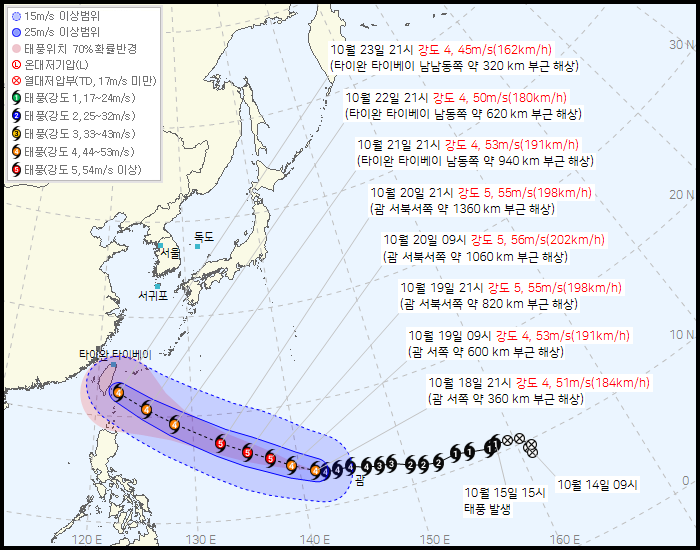 제 30호 태풍 참피(CHAMPI) 발생 경로